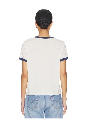 The Laundry Room Catch Of The Day Ringer Tee in White. Size L. Also in XS.