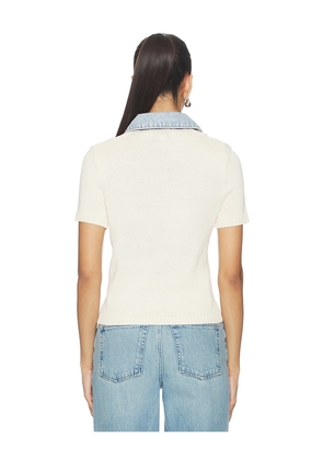 SEROYA Erika Knit Top in Ivory. Size XXS. Also in XS, S, M, L, XL.