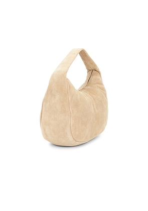 St. Agni Suede Large Bon Bon Bag in Beige.