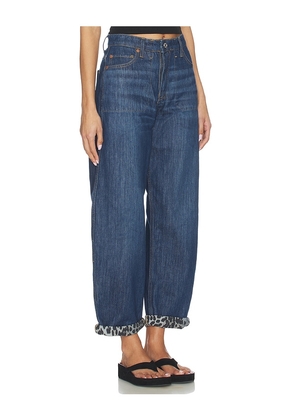 RE/DONE The Rewind Barrel Jean in Blue. Size 23. Also in 26, 27, 29, 30, 31, 32.