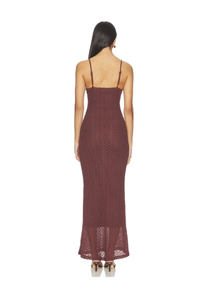 superdown Kailani Maxi Dress in Brown. Size L. Also in XXS, XS, S, M, XL.