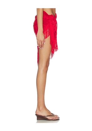 SNDYS Lace Wrap Skirt in Red. Size M/L. Also in S/M.