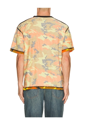 Pleasures Sensation Camo Shirt in Orange. Size L. Also in XL/1X.