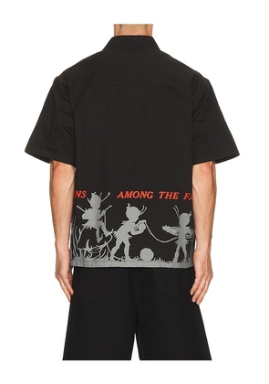 Pleasures Fairies Zip Shirt in Black. Size L. Also in S, M, XL/1X.