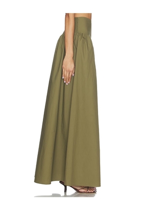 Susana Monaco x REVOLVE Poplin Drop Waist Skirt in Olive. Size L. Also in S.