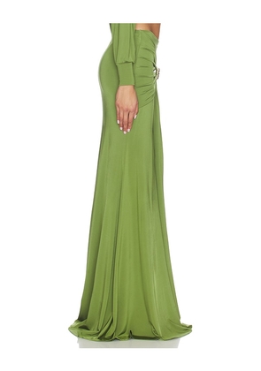 PatBO Intensity Jersey Maxi Skirt in Green. Size XS. Also in L.