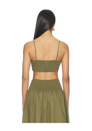 Susana Monaco x REVOLVE Poplin Crop String Top in Olive. Size M. Also in XS, S, L.
