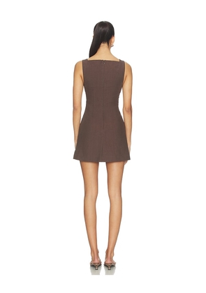 Tularosa Ginelle Linen Mini Dress in Brown. Size L. Also in XS, XXS, S, M, XL.