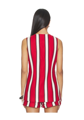 SIMONMILLER Del Mar Linen Vest in Red. Size 0. Also in 2, 4, 6, 8.
