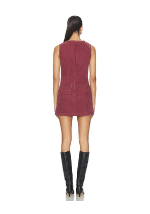 PRIVATE POLICY Distressed Canvas Dress in Burgundy. Size XS. Also in S, M, L.