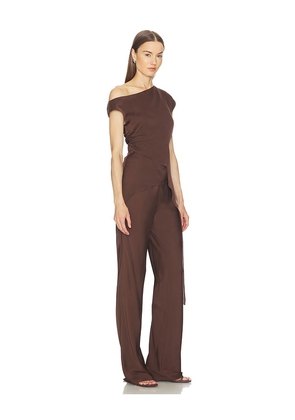 SRG Selena Silk Top in Brown. Size L. Also in S, M, XXS, XS, XL.