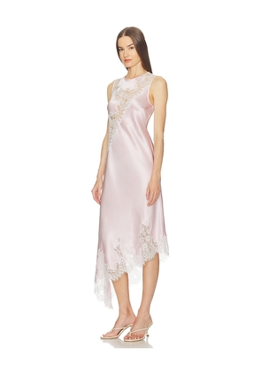 SRG Ellis Silk Midi Dress in Pink. Size M. Also in S, XS, XXS.