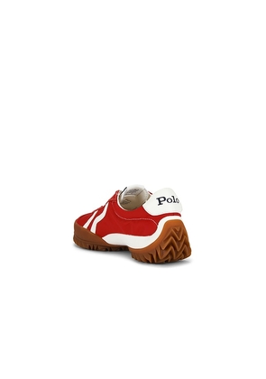 Polo Ralph Lauren Nappa Leather Low Top Sneakers in Red. Size 10. Also in 6, 6.5, 7, 7.5, 8, 8.5, 9.