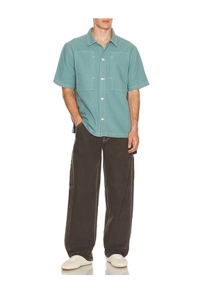 STAN RAY Short Sleeve Painter Shirt in Teal. Size M. Also in S, L, XL/1X, XXL/2X.