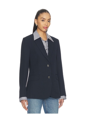 Rag & Bone Frank Poplin Combo Blazer in Navy. Size 0. Also in 2, 6.