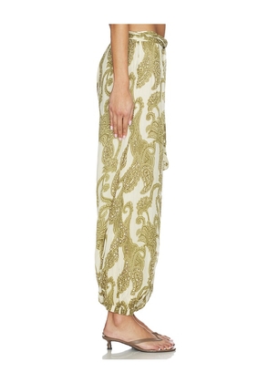 Scarlett Poppies Tibet Paisley Trouser in Sage. Size M. Also in XS, S, L.