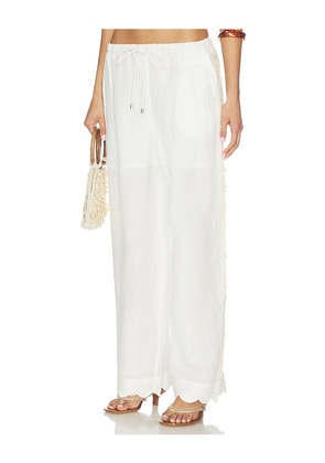 Scarlett Poppies Feyra Trouser in White. Size L. Also in XS, S, M.