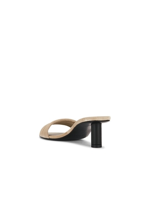 St. Agni Suede Stitch Detail Heel in Beige. Size 36. Also in 38, 39.