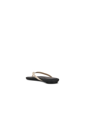 St. Agni Suede Woven Flip Flop in Beige. Size 36. Also in 38, 40.