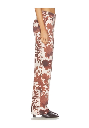 superdown Lile Cow Print Jean in Neutral,Brown. Size XS. Also in L, M, S, XXS.