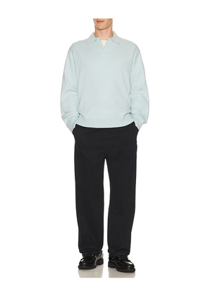 Theory Light Bilen Jonny Collar Pop Over Sweater in Baby Blue. Size S. Also in L, M, XL/1X.