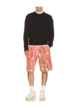 Ryoko Rain Tree Camo Double Knee Oversized Shorts in Pink. Size 30. Also in 32, 34, 36.