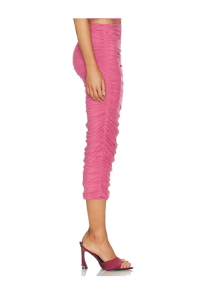 SEROYA Pia Mesh Midi Skirt in Blush. Size L. Also in XXS, XS, S, M.