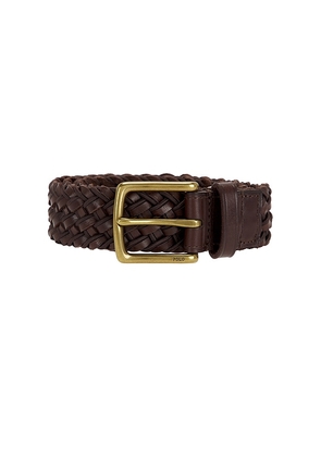 Polo Ralph Lauren Leather Webbing Braided Stretch Belt in Brown. Size S. Also in XL/1X.
