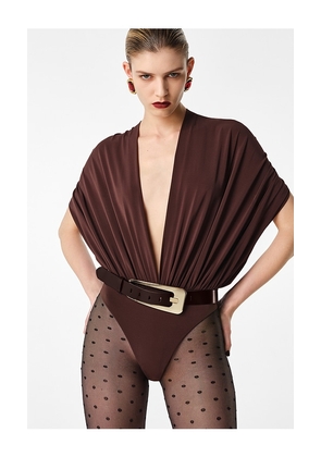 REVOLVE LOS ANGELES Grande Buckle Belt in Brown. Size L. Also in S, M.