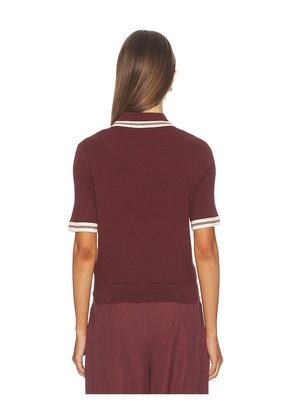 Rag & Bone Laurie Tipped Short Sleeve Polo in Rust. Size L. Also in XXS, XS, S, M.