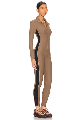 YEAR OF OURS Thermal Ski Onesie in Taupe. Size S. Also in XS, M, L.