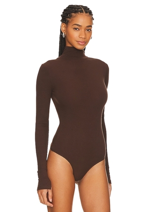 WeWoreWhat Turtle Neck Bodysuit in Brown. Size S. Also in M, XL.