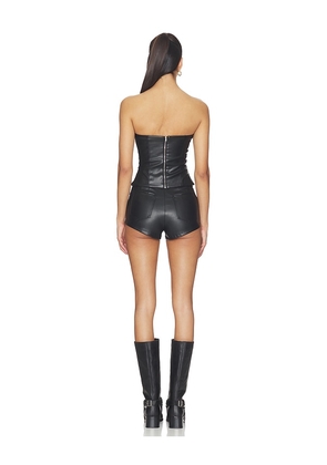 superdown Kayla Faux Leather Short Set in Black. Size L. Also in XXS, XS, S, M, XL.