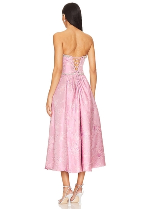 V. Chapman Lucia Corset Midi Dress in Purple. Size 4. Also in 6, 10.