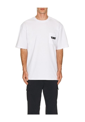 Y,IWO Think Big Pocket Tee in White. Size M. Also in L, S, XL/1X.