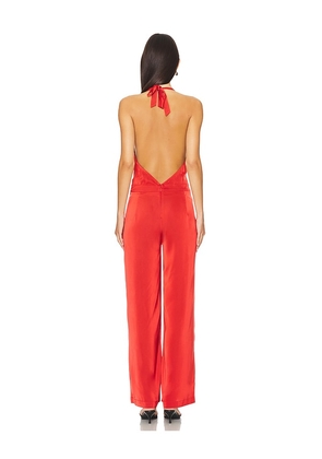 WeWoreWhat Halter Jumpsuit in Red. Size 4. Also in 6.