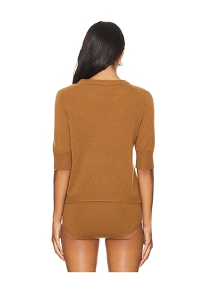 W. Cashmere Celina Short Sleeve Pullover in Tan. Size M. Also in S, XS, L.