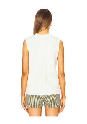 Varley Kay Cable Knit Vest in Cream. Size M. Also in L.