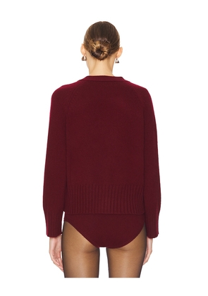 W. Cashmere Emily Cardigan in Burgundy. Size M. Also in XS, L, XL.