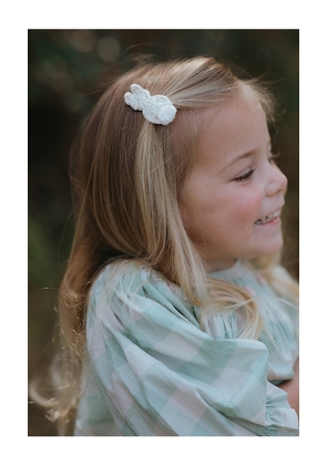Wild Wawa Kids Crochet Clip Set in Cream.