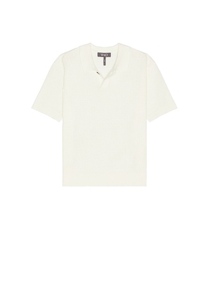 WAO Relaxed Open Knit Polo in Cream. Size S. Also in L.