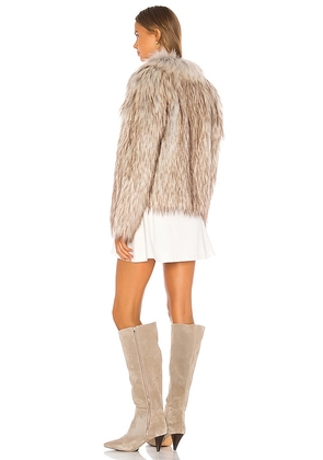 Unreal Fur Faux Fur Jacket in Tan. Size M. Also in S, XS, L, XL.