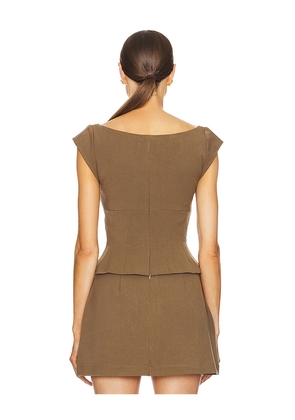 WeWoreWhat Cap Sleeve Corset Top in Army. Size 00. Also in 0, 2, 4, 6, 8.