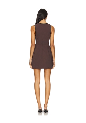 WeWoreWhat Piped Peplum Mini Dress in Brown. Size 0. Also in 00, 2, 4, 6, 8, 10, 12.