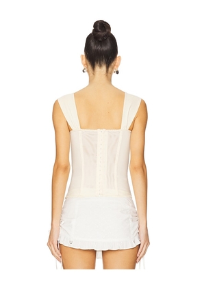 WeWoreWhat Ruched Cup Corset in Beige. Size 00. Also in 2, 0.