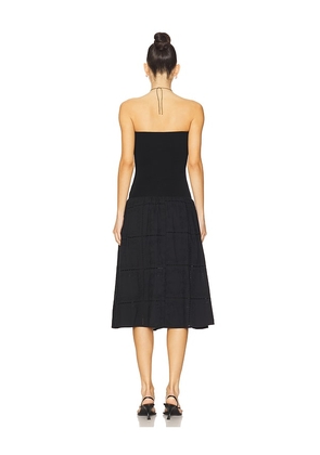 WeWoreWhat Ribbed Cotton Midi Dress in Black. Size M. Also in S.