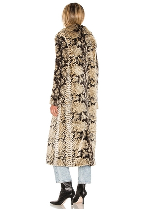 Unreal Fur Madam Grace Faux Fur Coat in Taupe. Size M. Also in S.