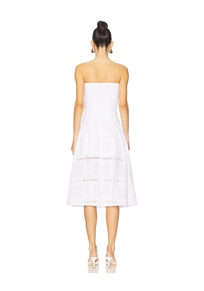 WeWoreWhat Ribbed Cotton Midi Dress in White. Size M. Also in L.
