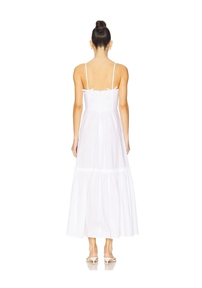 WeWoreWhat Ruffle Flare Midi Dress in White. Size 2. Also in 4, 0, 6.