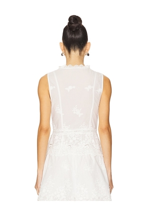 WeWoreWhat Lace Button Up Top in Ivory. Size 00. Also in 0, 10.